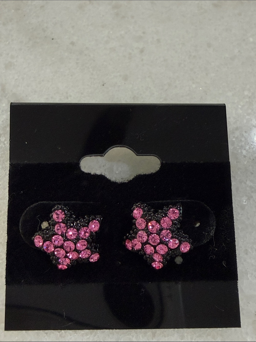 Pink Crystal Star Stud Earrings - Women Accessories